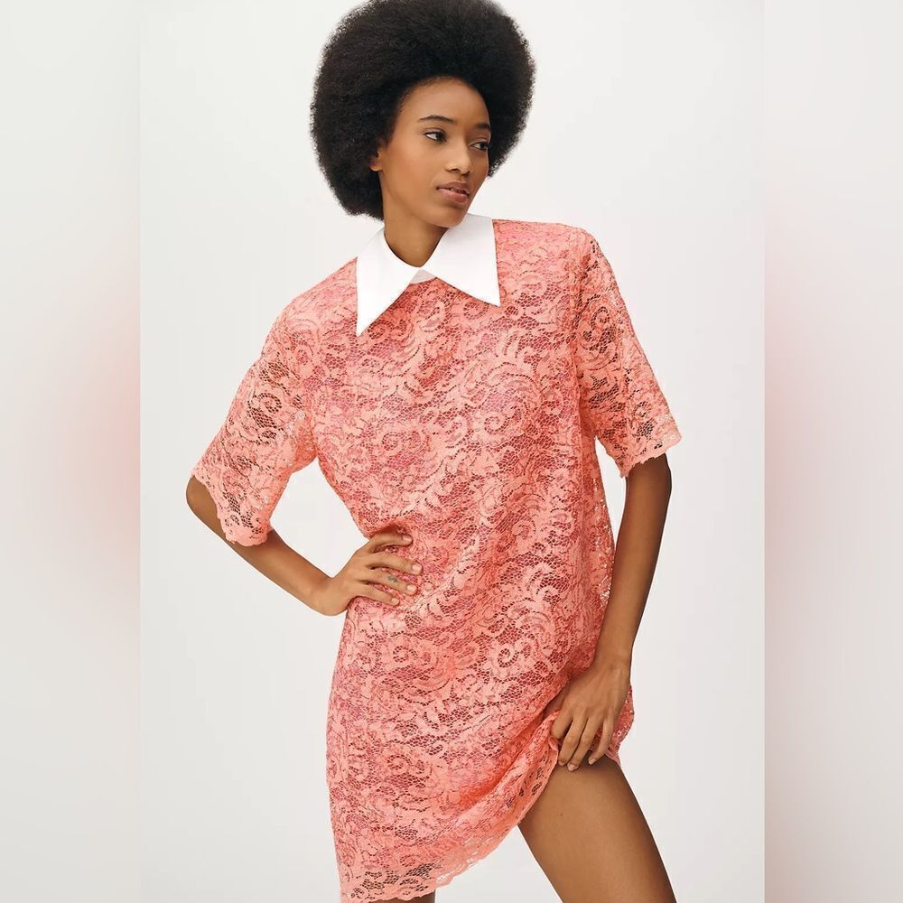 Anthropologie Stella Nova Sequin Lace Shirt Dress NWT